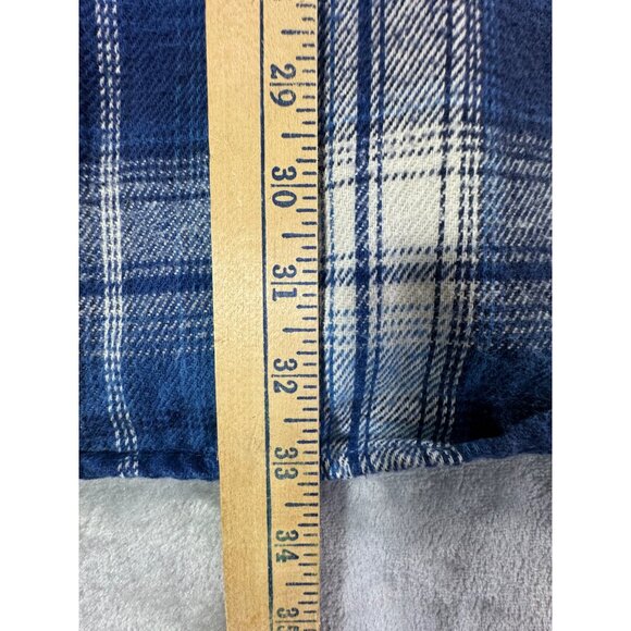 OshKosh Shirt Men's Large Blue and white Plaid Long Sleeve Flannel Shirt - Picture 8 of 14